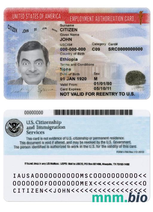 Karta autoryzacji zatrudnienia USA wersja 2